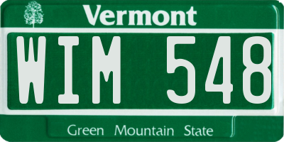 VT license plate WIM548