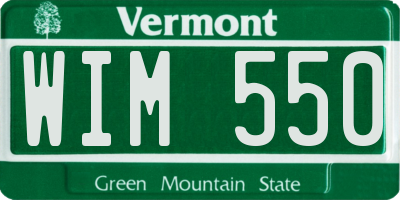 VT license plate WIM550