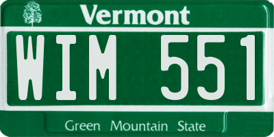 VT license plate WIM551