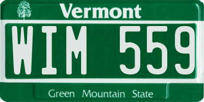 VT license plate WIM559