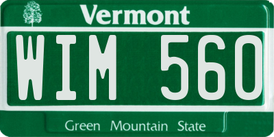 VT license plate WIM560