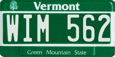 VT license plate WIM562