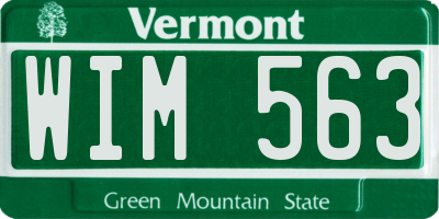 VT license plate WIM563