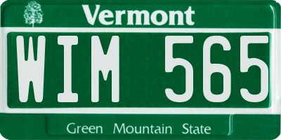 VT license plate WIM565