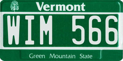 VT license plate WIM566