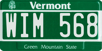 VT license plate WIM568