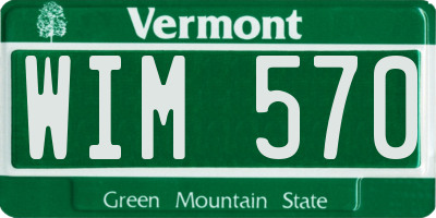 VT license plate WIM570
