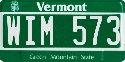 VT license plate WIM573