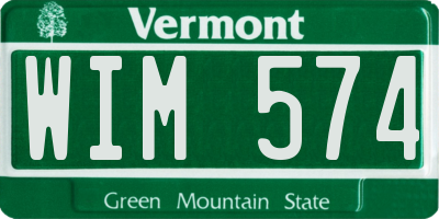 VT license plate WIM574