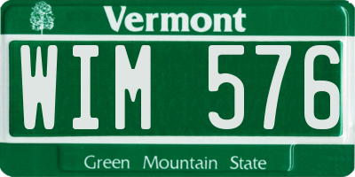 VT license plate WIM576