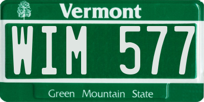 VT license plate WIM577