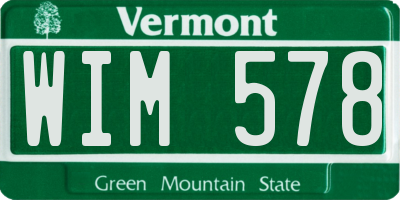 VT license plate WIM578
