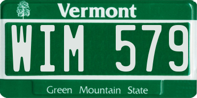 VT license plate WIM579