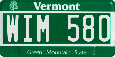 VT license plate WIM580