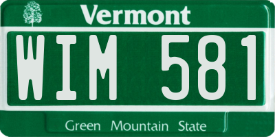VT license plate WIM581