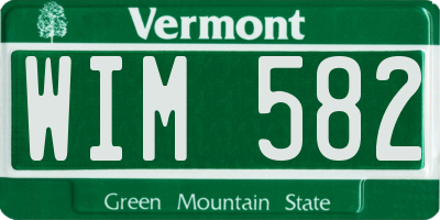 VT license plate WIM582