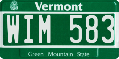 VT license plate WIM583