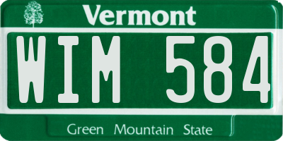 VT license plate WIM584