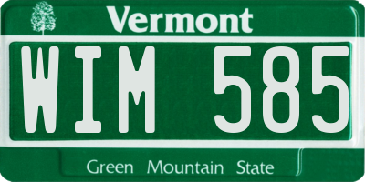 VT license plate WIM585