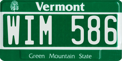 VT license plate WIM586