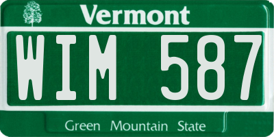 VT license plate WIM587