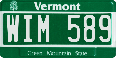 VT license plate WIM589