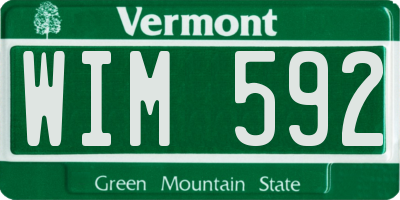 VT license plate WIM592