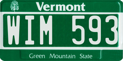 VT license plate WIM593