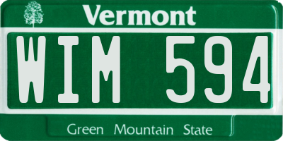 VT license plate WIM594