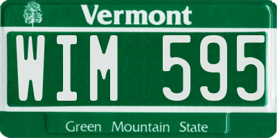 VT license plate WIM595
