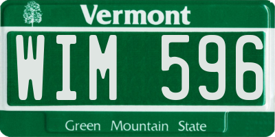 VT license plate WIM596