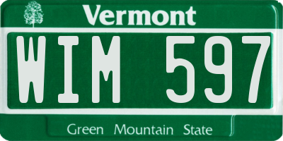 VT license plate WIM597