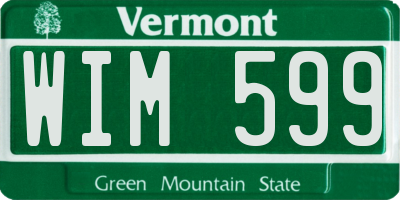 VT license plate WIM599