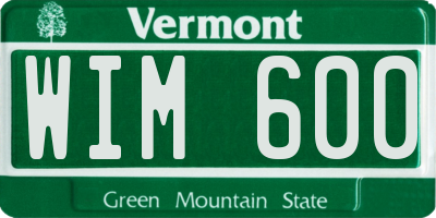 VT license plate WIM600
