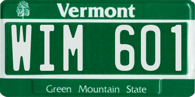 VT license plate WIM601