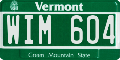 VT license plate WIM604