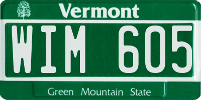 VT license plate WIM605