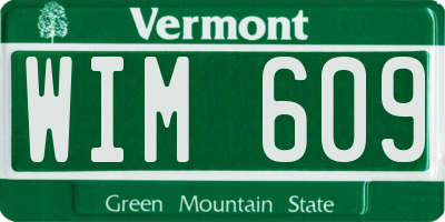VT license plate WIM609