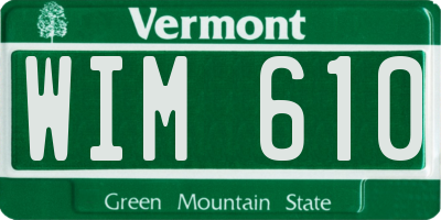 VT license plate WIM610