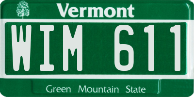 VT license plate WIM611