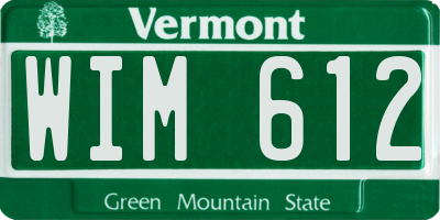 VT license plate WIM612