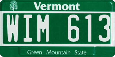 VT license plate WIM613