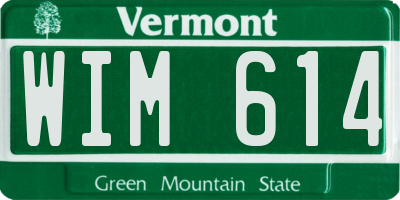 VT license plate WIM614