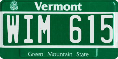 VT license plate WIM615