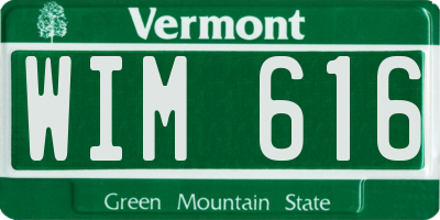 VT license plate WIM616