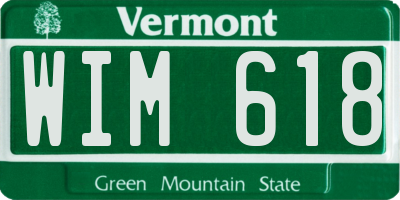 VT license plate WIM618