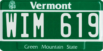 VT license plate WIM619