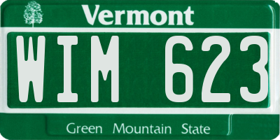 VT license plate WIM623