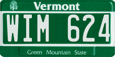 VT license plate WIM624