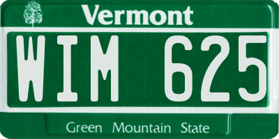 VT license plate WIM625